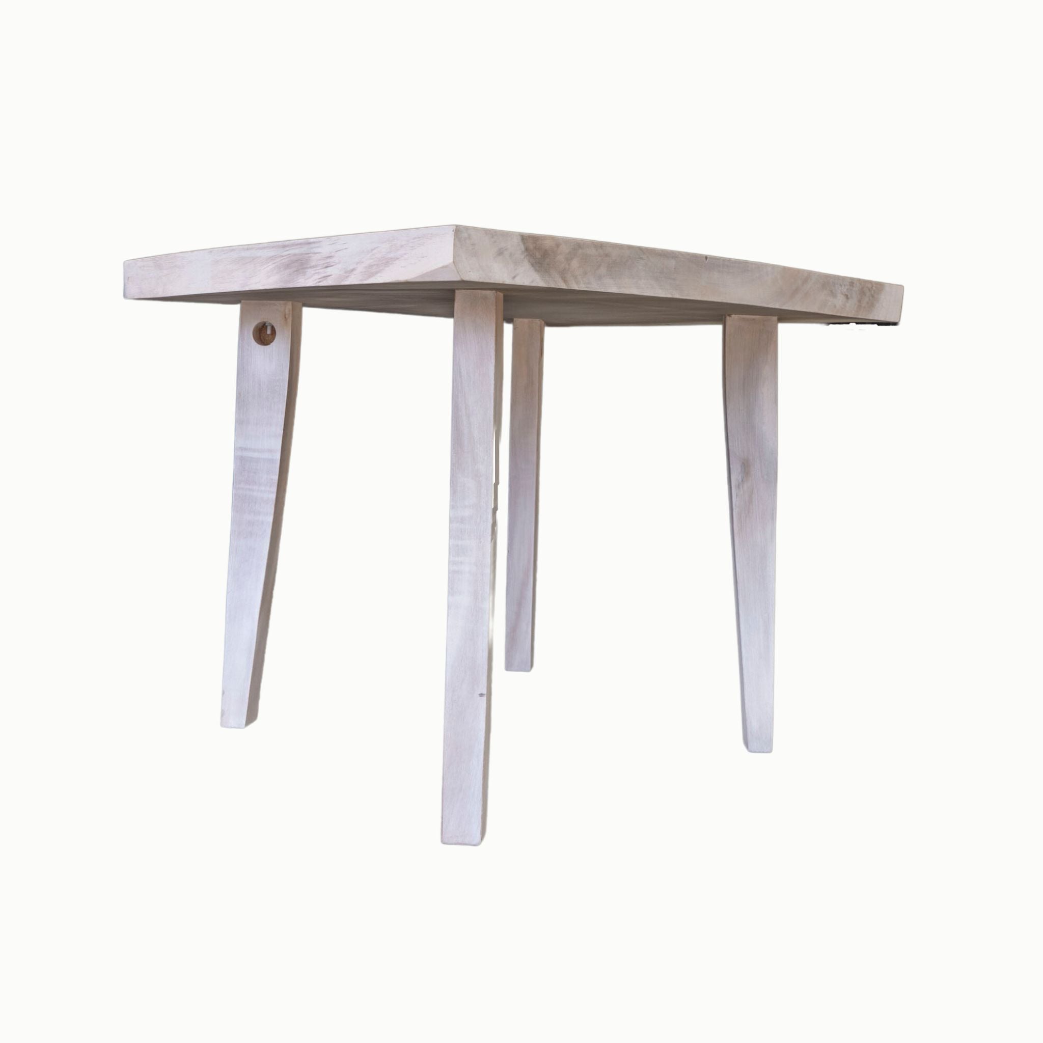 White Cinder Square Dining Table